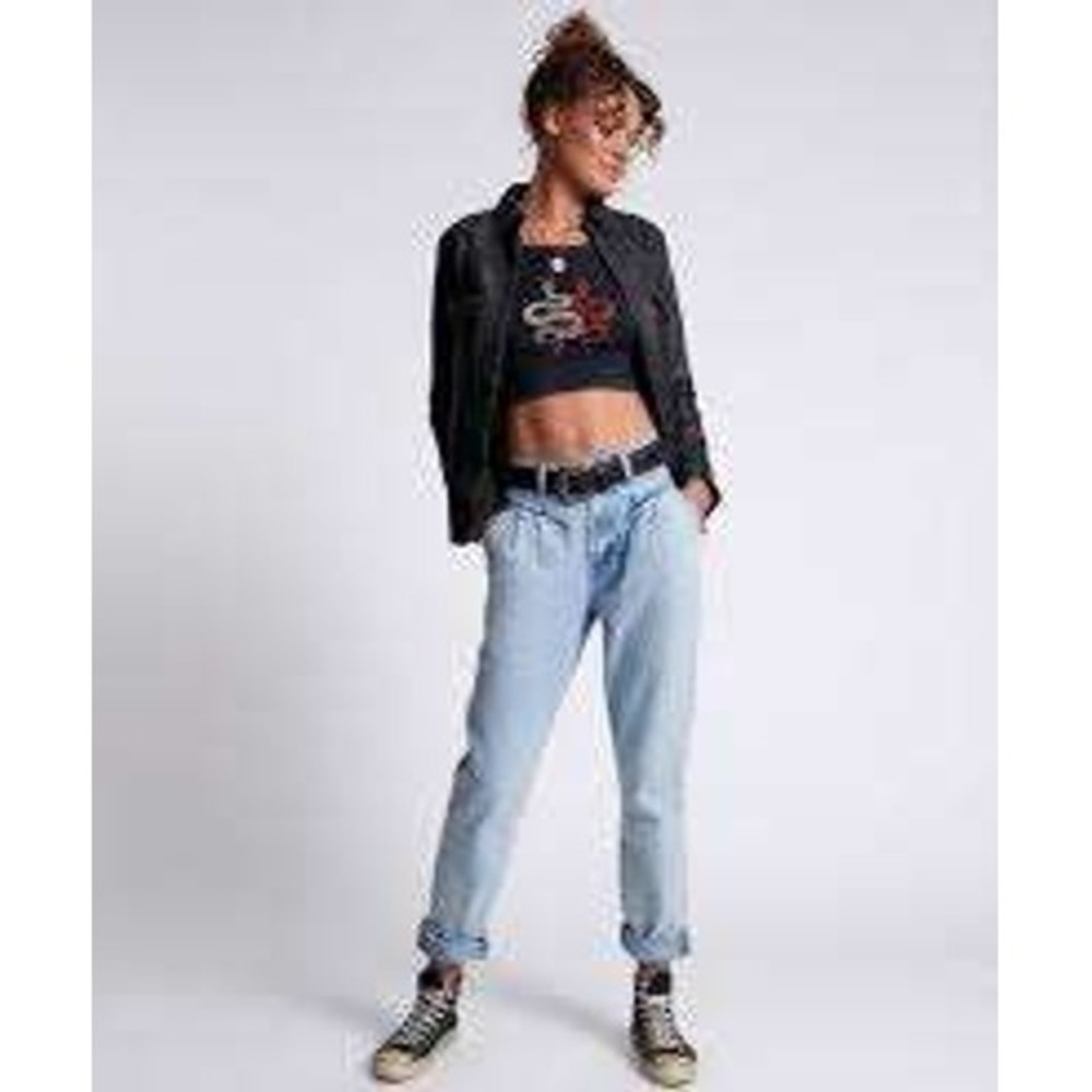 One Teaspoon 80's Streetwalker Faded Pleated High Rise Jeans NWT Size 33